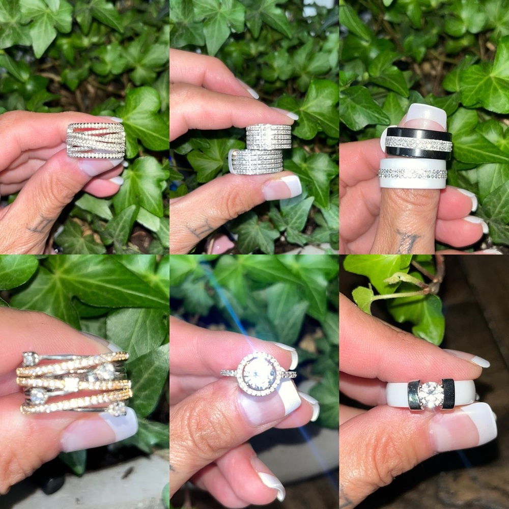 Elegant Silver and Gold Women's Ring Set